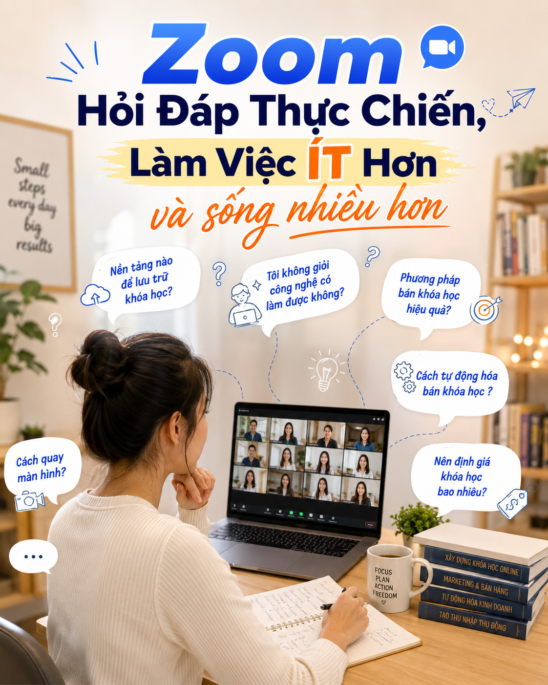 Poster Zoom Hỏi Đáp Thực Chiến - Làm việc ít hơn, sống nhiều hơn